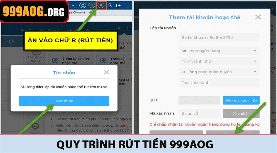 Quy trình rút tiền 999AOG 